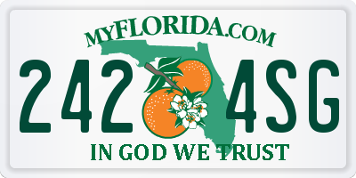 FL license plate 2424SG