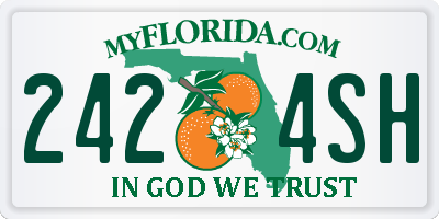 FL license plate 2424SH
