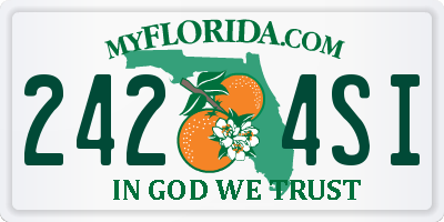 FL license plate 2424SI