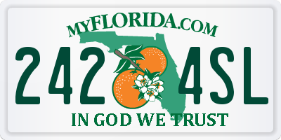 FL license plate 2424SL
