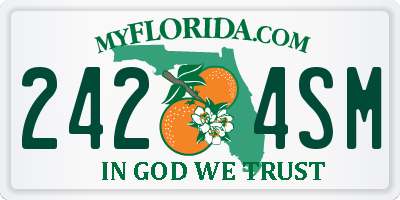 FL license plate 2424SM