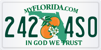 FL license plate 2424SO