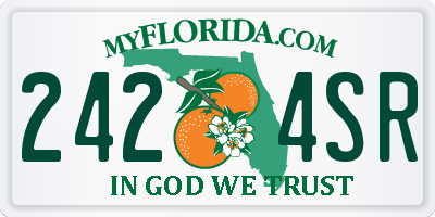 FL license plate 2424SR