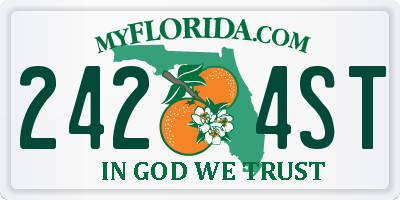 FL license plate 2424ST