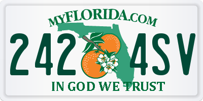 FL license plate 2424SV