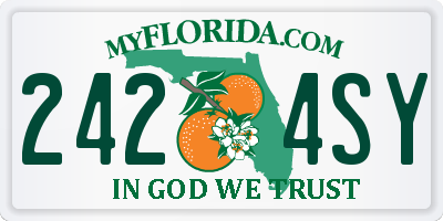 FL license plate 2424SY