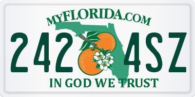 FL license plate 2424SZ