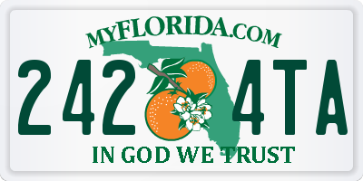 FL license plate 2424TA
