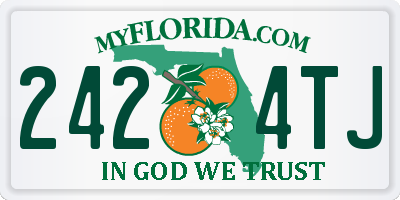 FL license plate 2424TJ