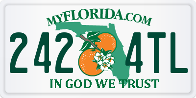 FL license plate 2424TL