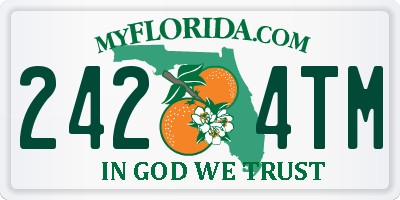 FL license plate 2424TM