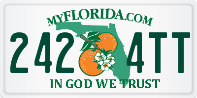FL license plate 2424TT
