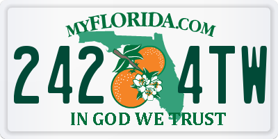 FL license plate 2424TW