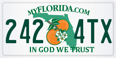 FL license plate 2424TX
