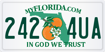 FL license plate 2424UA