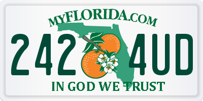 FL license plate 2424UD