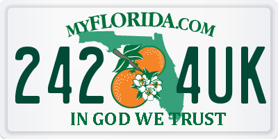 FL license plate 2424UK