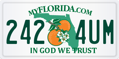 FL license plate 2424UM
