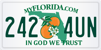 FL license plate 2424UN