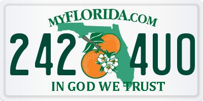 FL license plate 2424UO