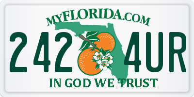 FL license plate 2424UR