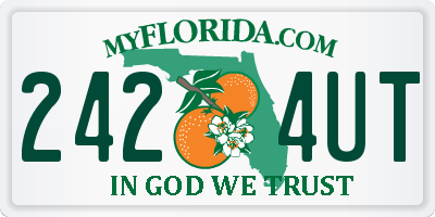 FL license plate 2424UT