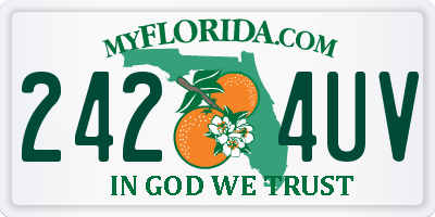 FL license plate 2424UV