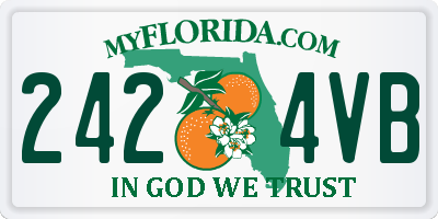 FL license plate 2424VB