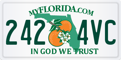 FL license plate 2424VC