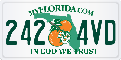 FL license plate 2424VD