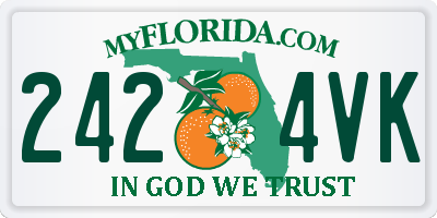 FL license plate 2424VK