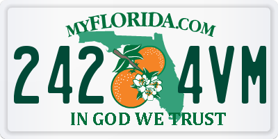 FL license plate 2424VM