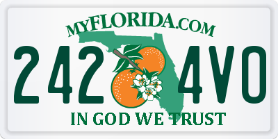 FL license plate 2424VO