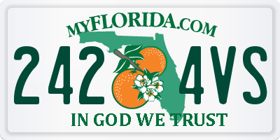 FL license plate 2424VS