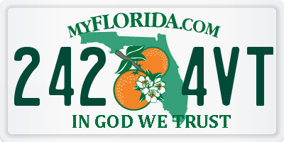 FL license plate 2424VT