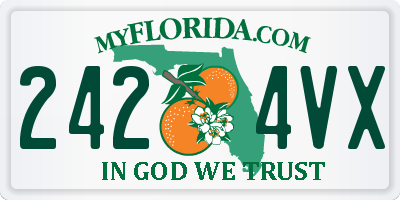 FL license plate 2424VX