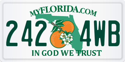 FL license plate 2424WB