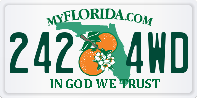 FL license plate 2424WD