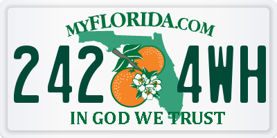 FL license plate 2424WH
