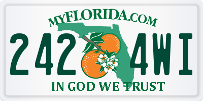 FL license plate 2424WI