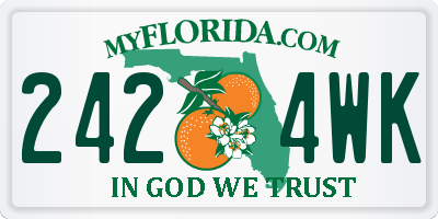 FL license plate 2424WK