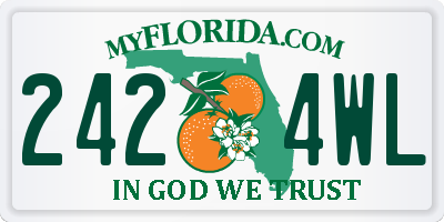 FL license plate 2424WL