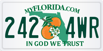 FL license plate 2424WR