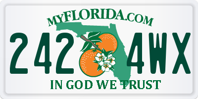 FL license plate 2424WX