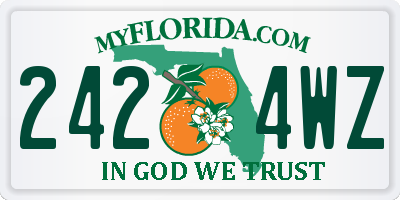FL license plate 2424WZ