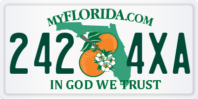FL license plate 2424XA