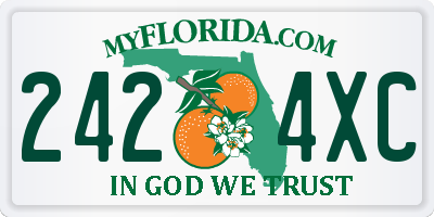 FL license plate 2424XC