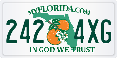 FL license plate 2424XG