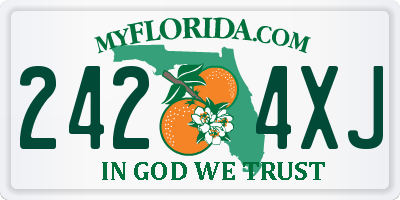 FL license plate 2424XJ