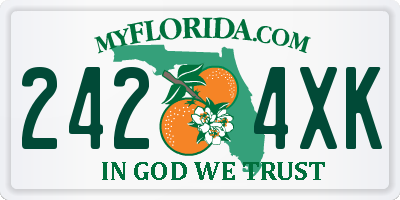 FL license plate 2424XK